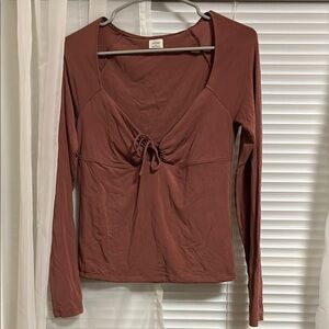 Wilfred Terracotta Long Sleeve Blouse